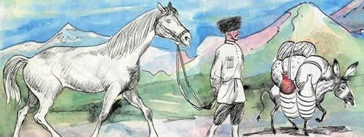 Осел и лошадь — Толстой Л.Н. Басня про взаимопомощь.