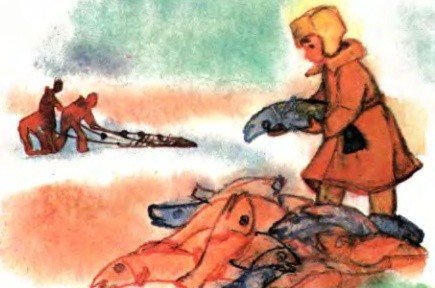 На льдине — Житков Б.С. Рассказ про рыбаков, которых унесло на льдине.